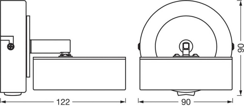 OSRAM LED-downlight PLUTO, svart, 1 spot, 3000 K