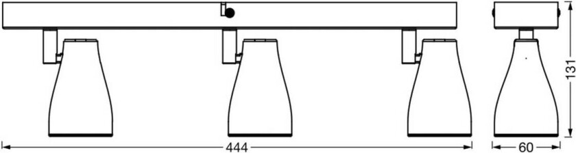 OSRAM downlight PEAR, grå, 3 lyskilder, GU10-LED 2700 K