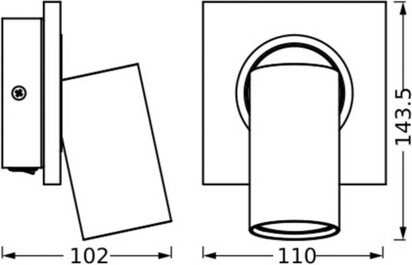 OSRAM downlight MERCURY svart 1 spot GU10-LED 927 dimbar