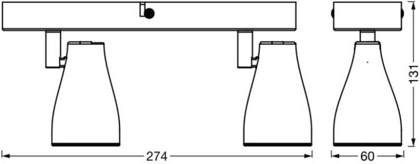 OSRAM downlight PEAR, hvit, 2 lyskilder, GU10-LED 2700 K