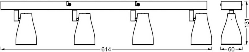 OSRAM downlight PEAR, hvit, 4 lyskilder, GU10-LED 2700 K