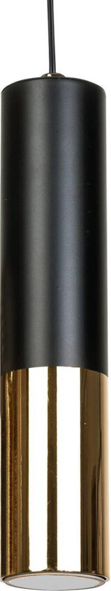 Hengelampe Orino, svart/gull, metall, GU10