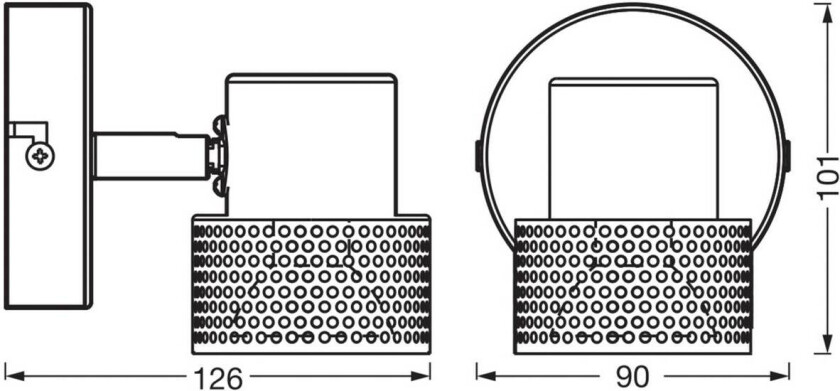 OSRAM veggspot CORK, hvit, 1 spot, GU10-LED, 927, dimbar