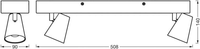 OSRAM LED-taklampe NEPTUNE CLICK-SELECT, 2 spotlights, hvit