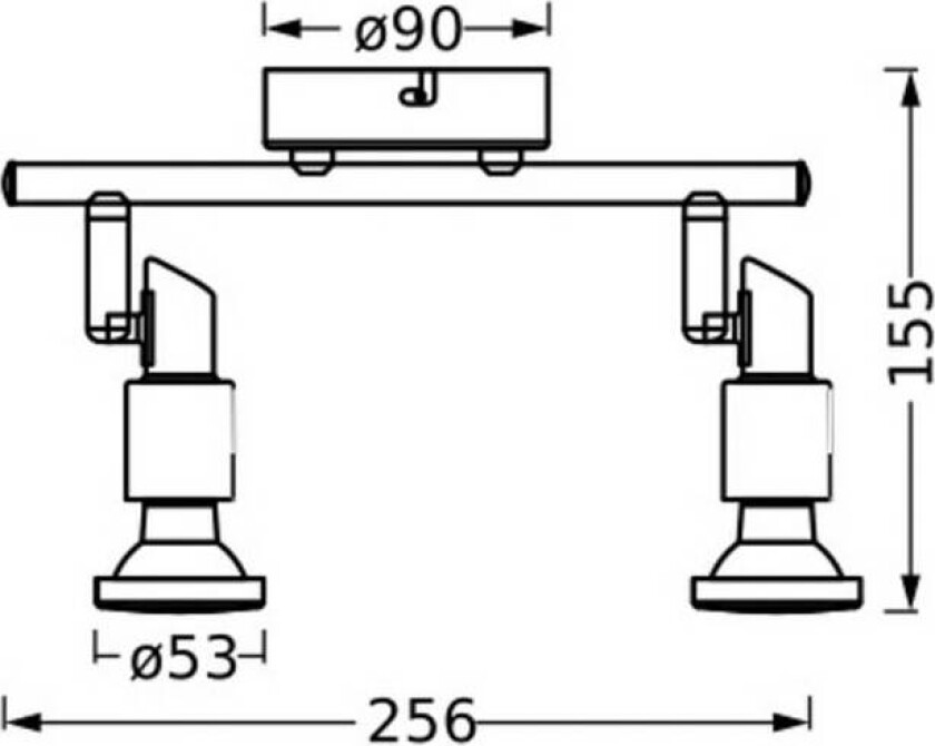 OSRAM takspot, hvit, 2 lyskilder, metall, GU10-LED 927 dimbar