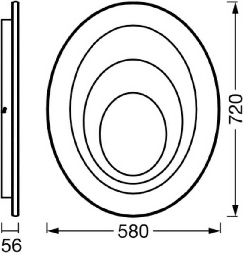 OSRAM LED-taklampe ORBIS SPIRAL OVAL, Ø 72 cm hvit 63 W