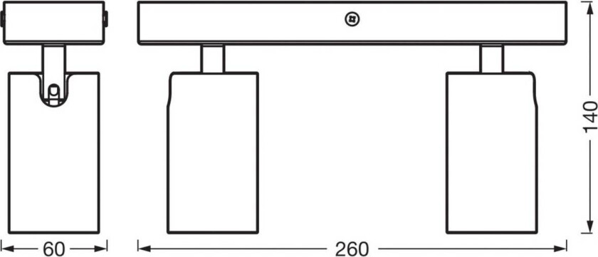 OSRAM takspot OCTAGON, hvit, 2 lyskilder, GU10-LED 927 dimbar