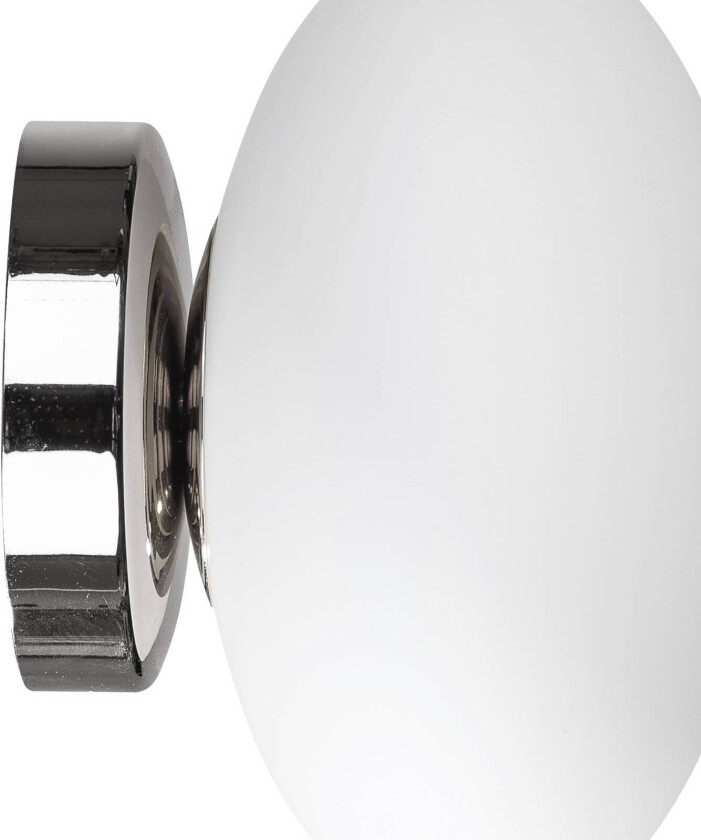 Taklampe Ufo, krom/hvit, Ø 18 cm, glass, G9