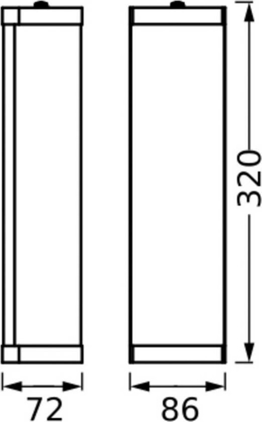 OSRAM vegglampe BATHROOM, krom Lengde 32 cm Metall/glass IP44