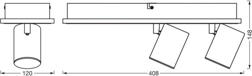 OSRAM LED-downlight MARS CLICK-SELECT, 2 spotter, svart