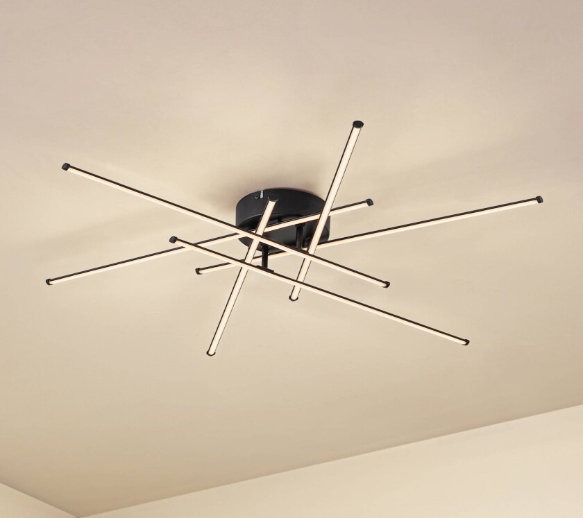 Lindby LED-taklampe Elviano, Ø 80 cm, svart, 3000 K