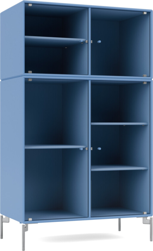 Ripple III – Vitrine Cabinet 154-Azure Matt Chrome - Skap og vitrineskap - Peter J. Lassen - Blå - Tre