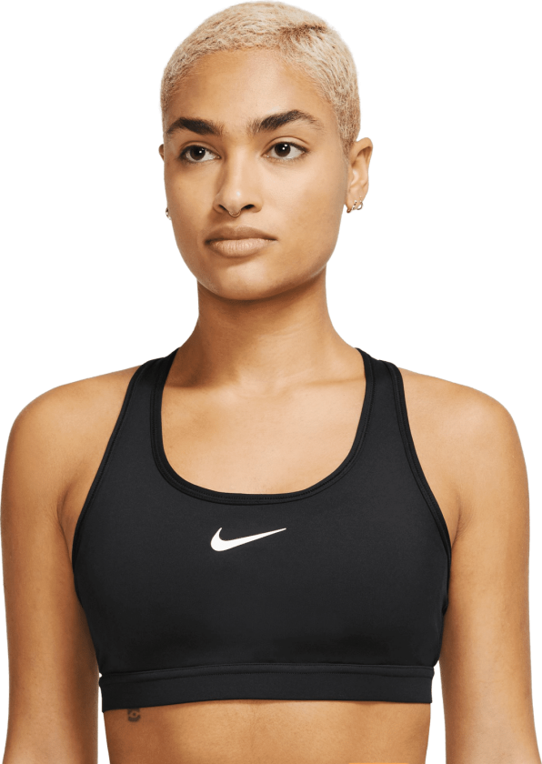 Swoosh Medium Sports Bra, sports-BH, dame BLACK/WHITE