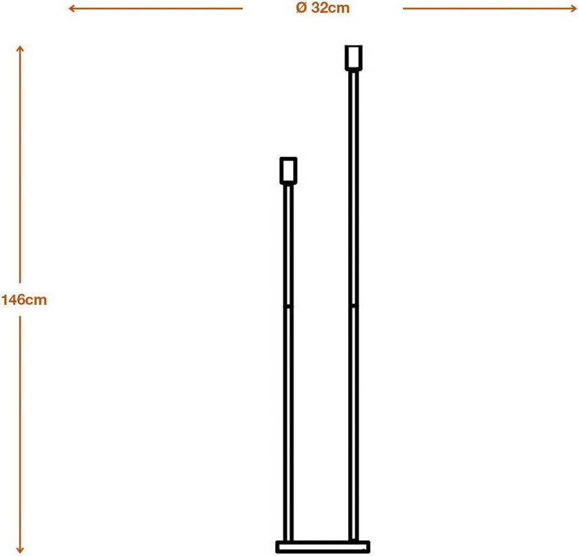 OSRAM gulvlampe DECOR STICK, mørkegrå, høyde 146 cm 2 x E27