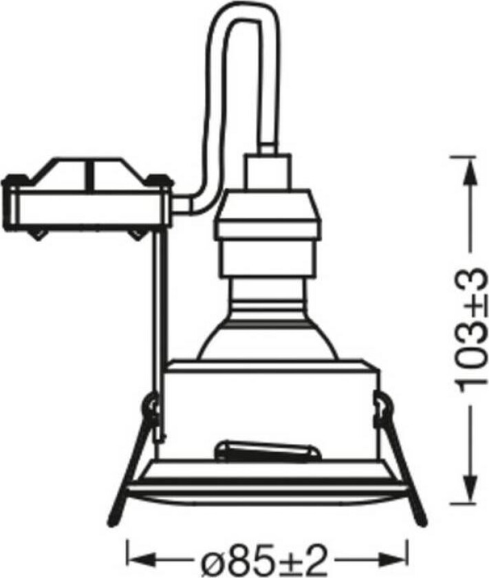 OSRAM LED-innfelt takspot RECESS, hvit Ø 9 cm IP65 GU10-LED