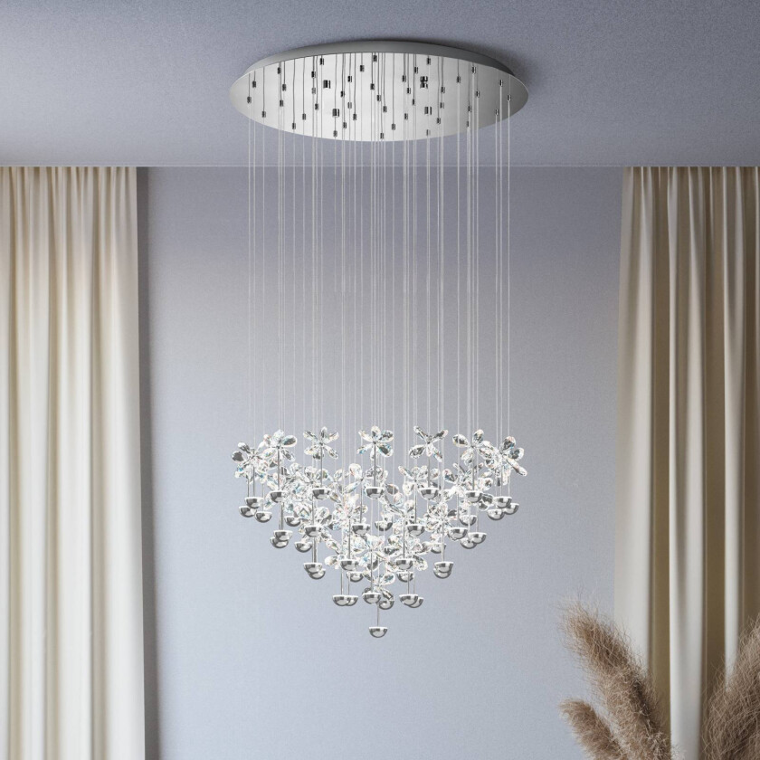 EGLO Stars Of Light LED-hengelampe Pianopoli krom Ø 78 cm