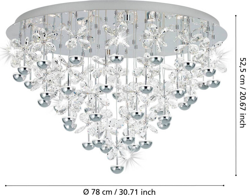 EGLO Stars Of Light LED-taklampe Pianopoli krom Ø 78 cm