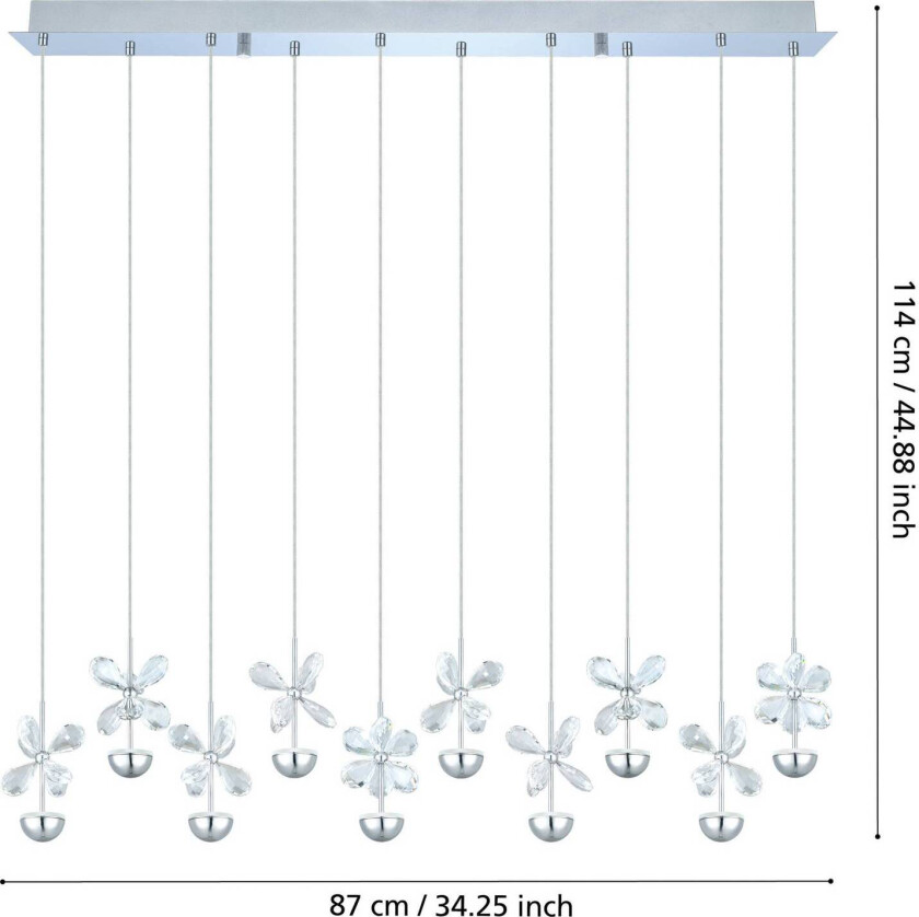 EGLO Stars Of Light LED-pendel Pianopoli, krom, lengde 87 cm