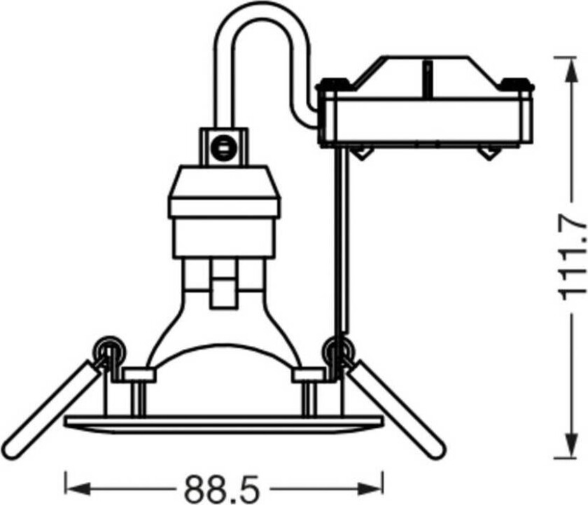 OSRAM innfelt spot, Ø 9 cm, hvit, metall, GU10-LED, 2700 K