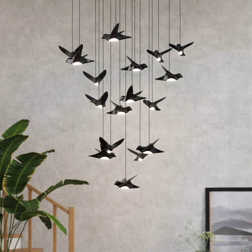 EGLO Stars Of Light LED-pendel Paratebueno svart rund 17fl