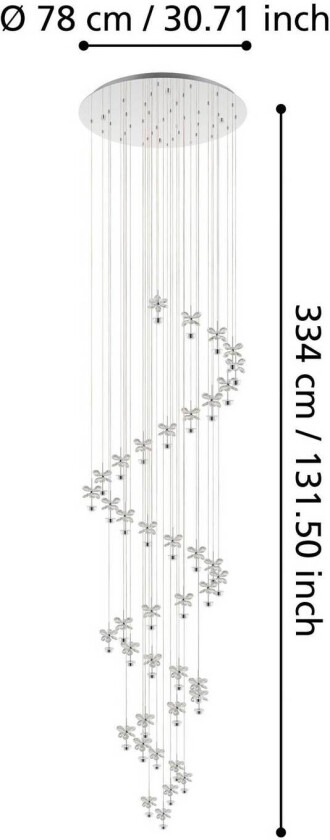 EGLO Stars Of Light LED-hengelampe Pianopoli krom Ø 78 cm