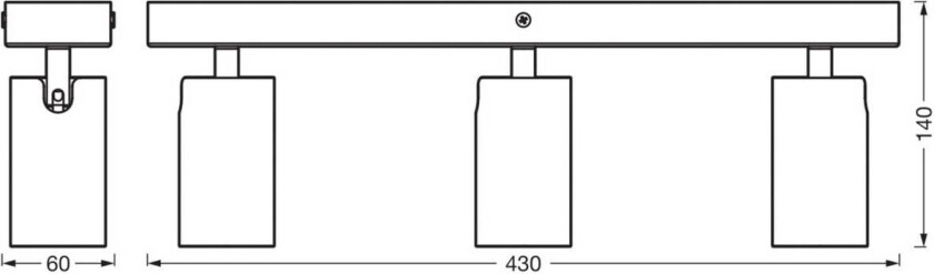 OSRAM downlight OCTAGON svart 3 lyskilder GU10-LED 927 dimbar