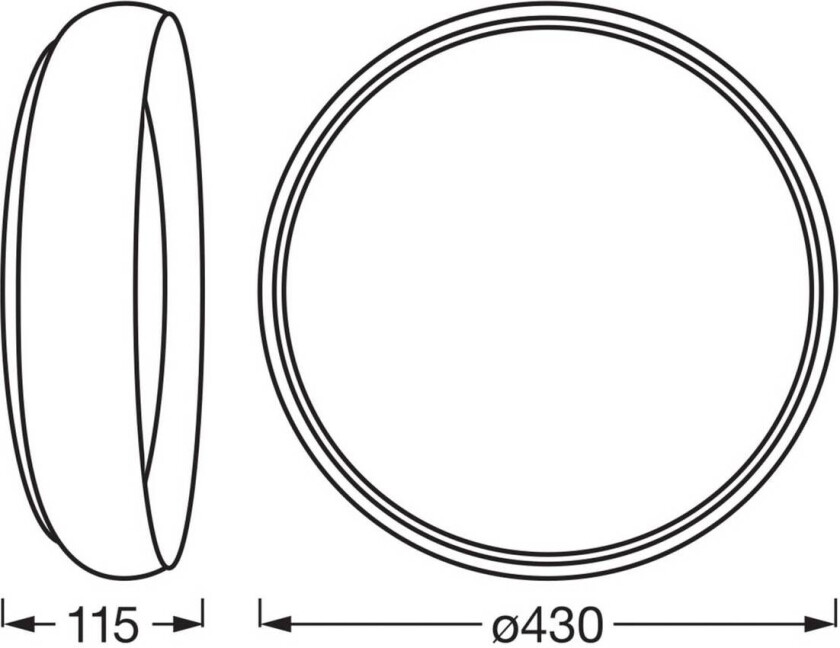 OSRAM LED-taklampe ORBIS LIVIA, Ø 43 cm, grå, metall dimbar