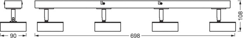 OSRAM LED-downlight PLUTO, hvit, 4 spotter metall 3000 K