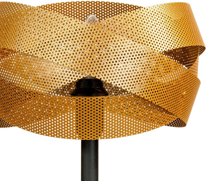 Bordlampe Tornado, svart/gull, metall, Ø 26 cm, E14