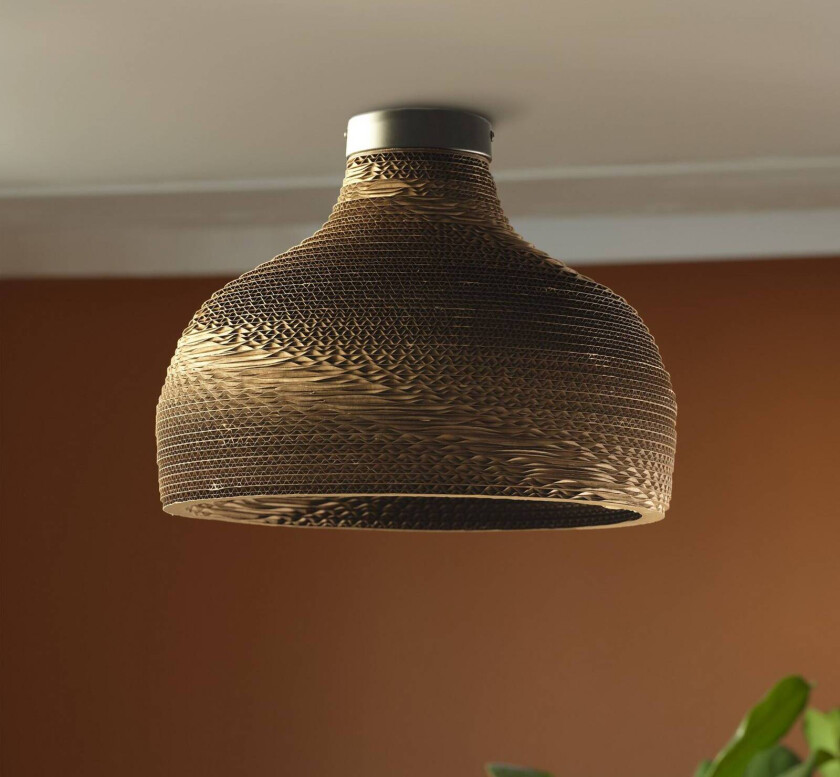 OSRAM taklampe HAT, brun, Ø 36 cm, bølgepapp, E27