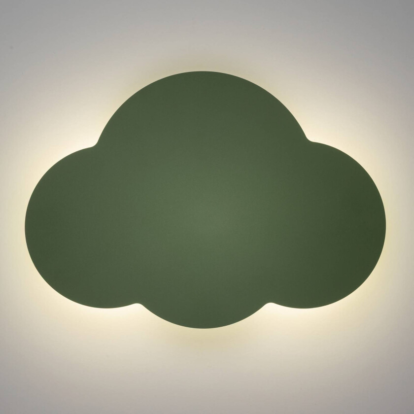 Vegglampe Cloud, grønn, metall, 38 cm bred, 2 lyskilder, G9