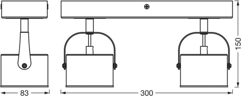 OSRAM LED-taklampe Jupiter, 2 lyskilder, sølv, metall