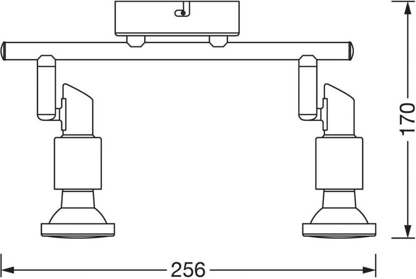 OSRAM takspot, sølv, metall 2 lyskilder GU10-LED 2700 K