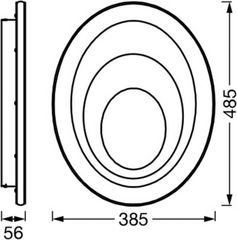 OSRAM LED-taklampe ORBIS SPIRAL OVAL, Ø 49 cm hvit 37 W