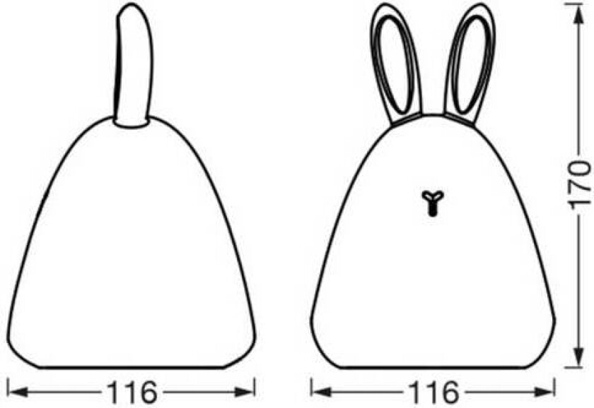 OSRAM LED-batteridrevet nattlampe NIGHTLUX RABBIT hvit USB RGB touch