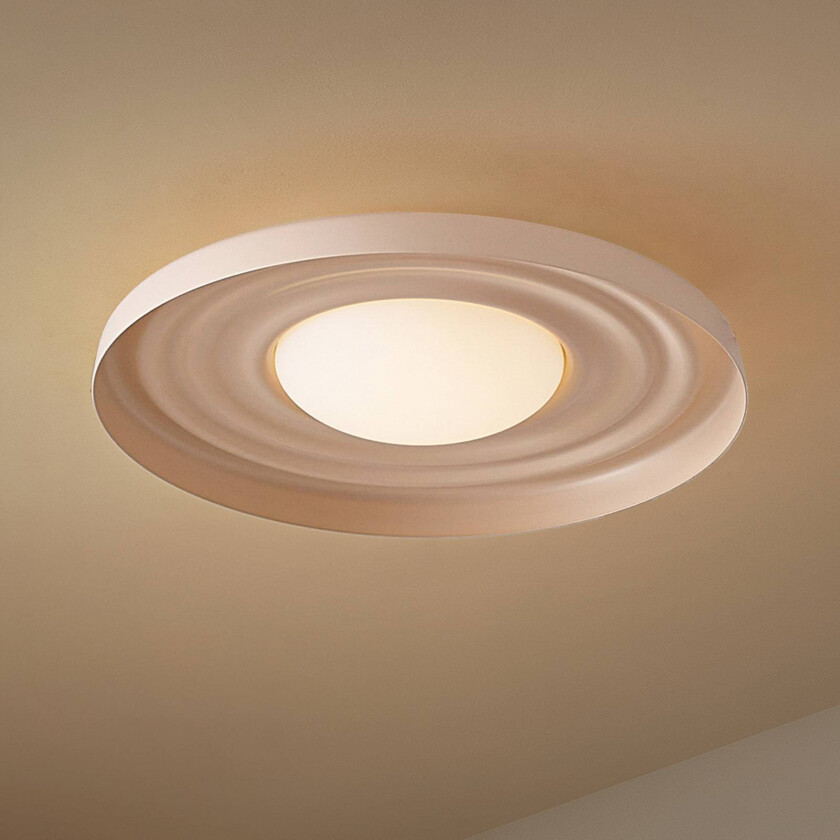 Lindby LED-taklampe Waves, beige, Ø 43 cm, metall