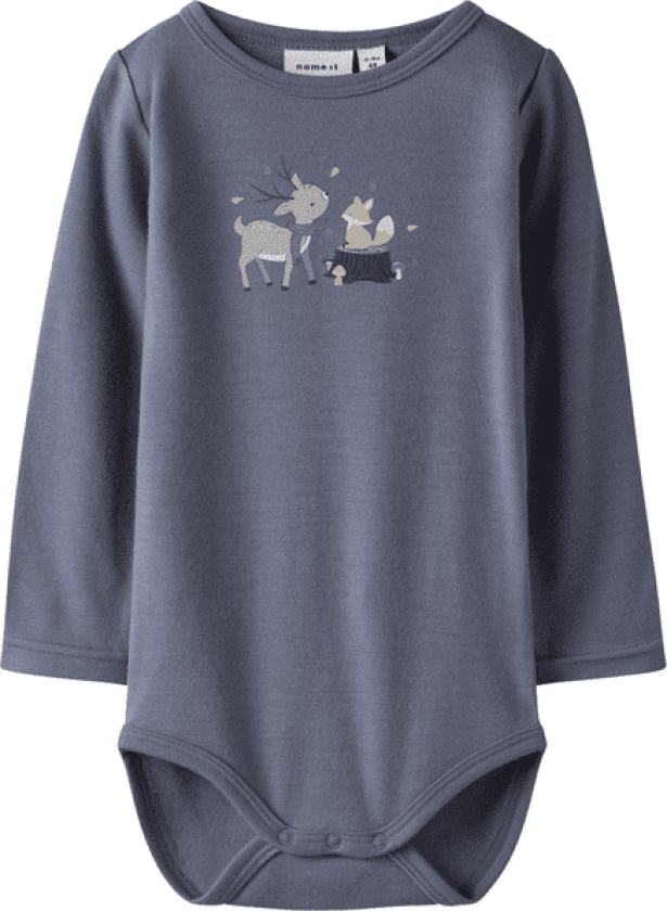 Name It Nmmwillitus body i ull til småbarn, Folkstone Gray