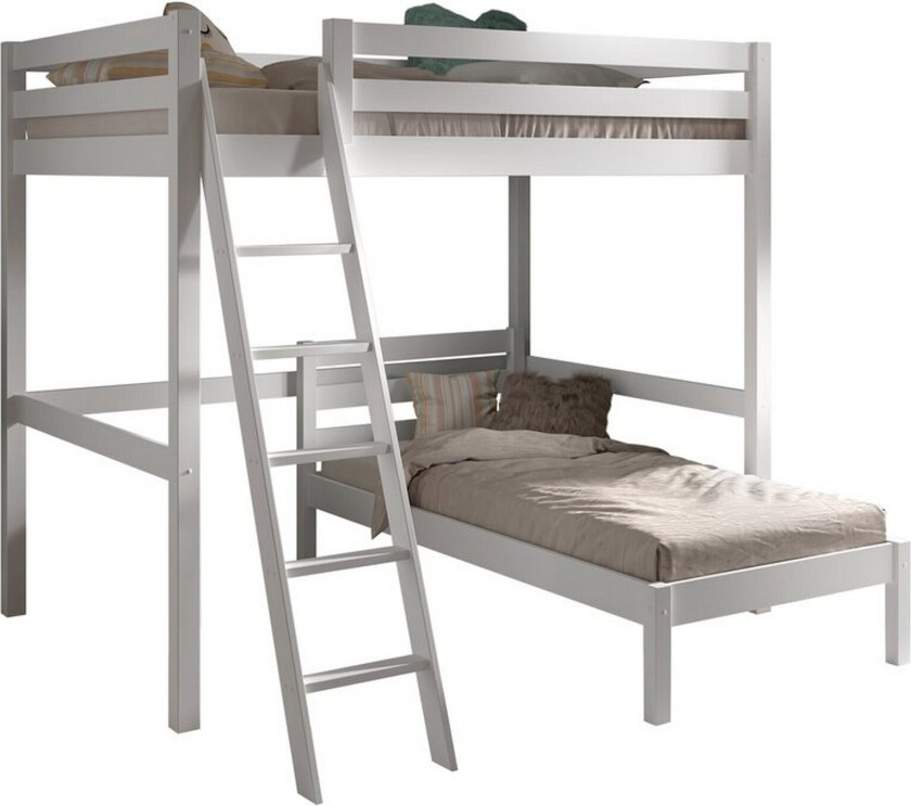 Enkeltseng og matchende sammenrullbar ryggelamellbunn Pino Mezzanine 140 x 200 cm - 140 x 200 cm