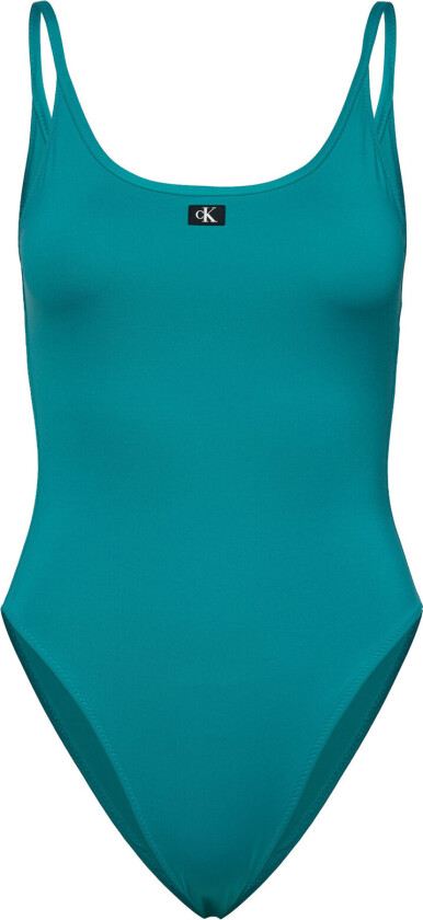 Scoop Piece Badedrakt Badetøy Blue Calvin Klein