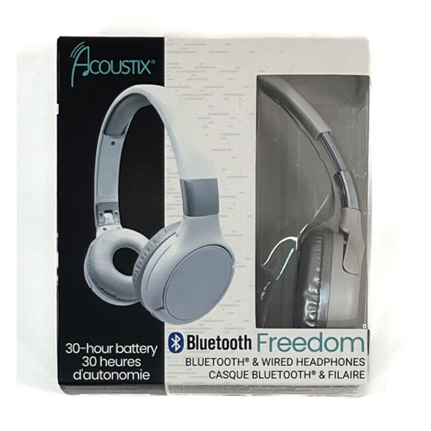 - 2 in 1 Foldable Headphones– White/silver (HPBT010S)