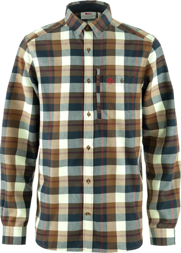 Men's Fjällglim Shirt Wood Brown-chalk White