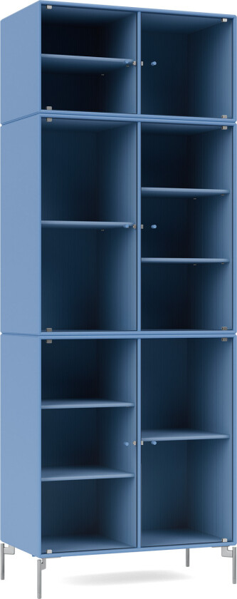Ripple Iv – Vitrine Cabinet 154-Azure Matt Chrome - Skap og vitrineskap - Peter J. Lassen - Blå - Tre
