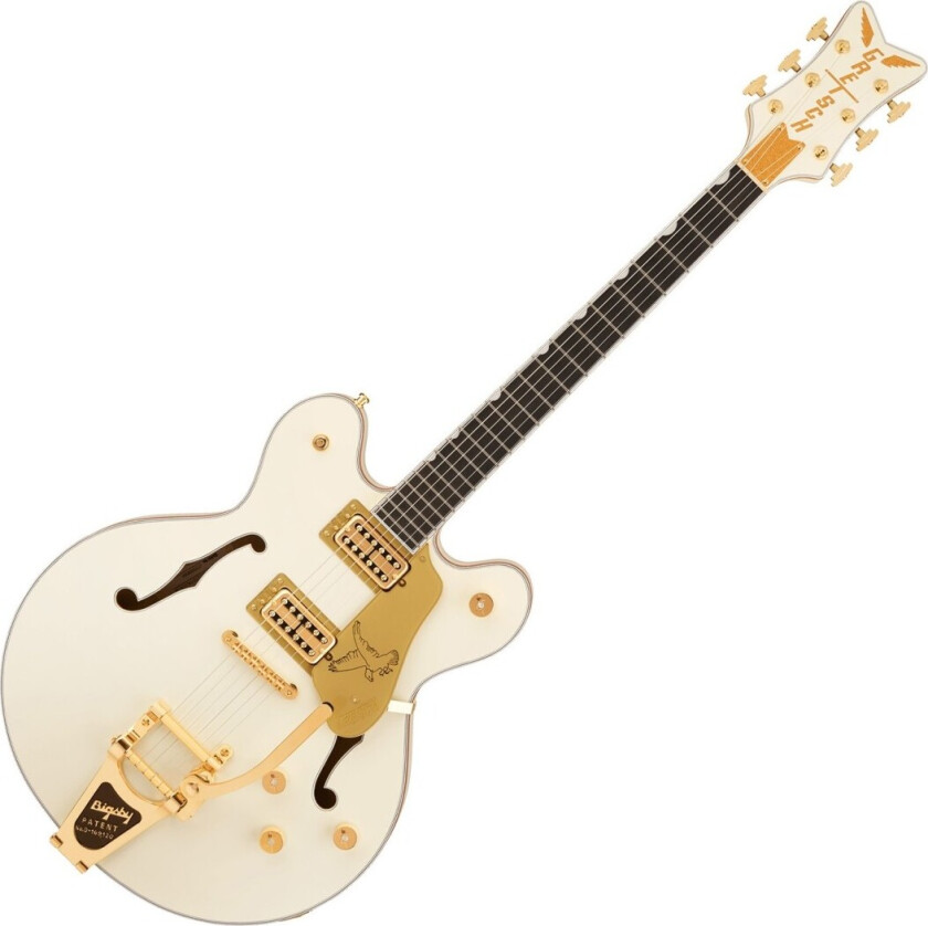 Grestch Falcon Center Block LTD with String-Thru Bigsby and Gold Hardware EB Vintage White