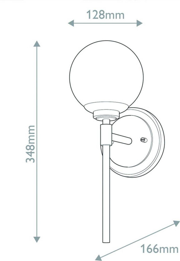 Vegglampe Benno 1 svart-bronse, hvit, stål, glass IP44 G9
