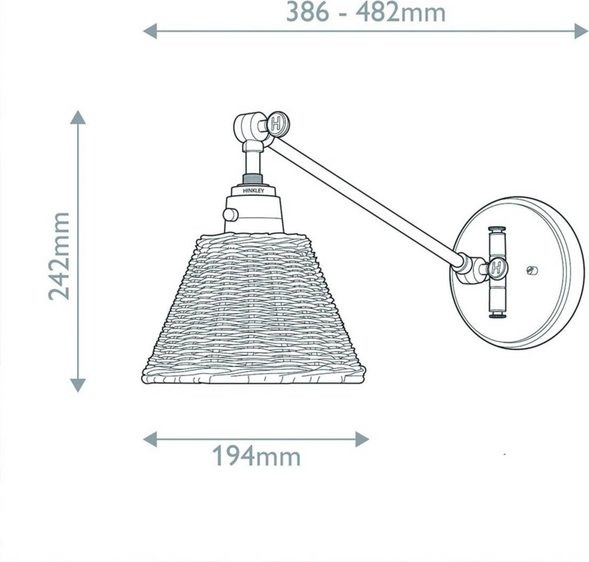 Vegglampe Arti, messingfarget/natur, rotting, stål