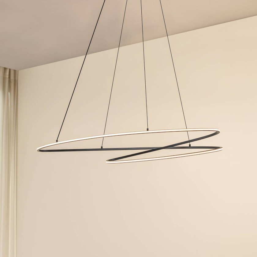 Lucande LED-hengelampe Gavril, 100 cm, svart, dimbar