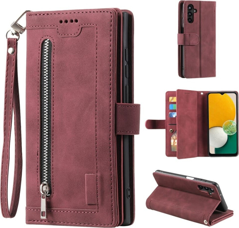 Til Samsung Galaxy A26 5G Deksel med Glidelås og 9 Kortspor