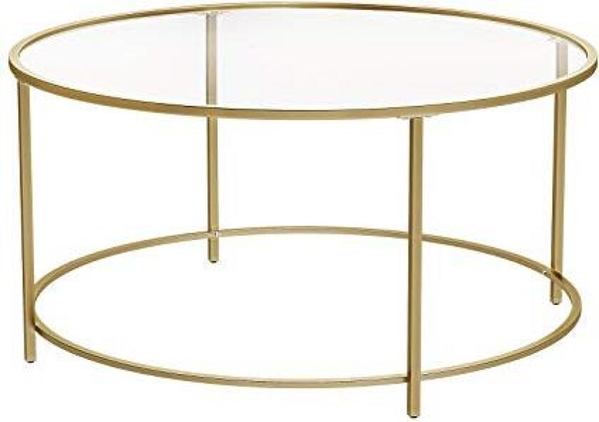 VASAGLE salongbord, rundt - glass og gull stål (Ø84)
