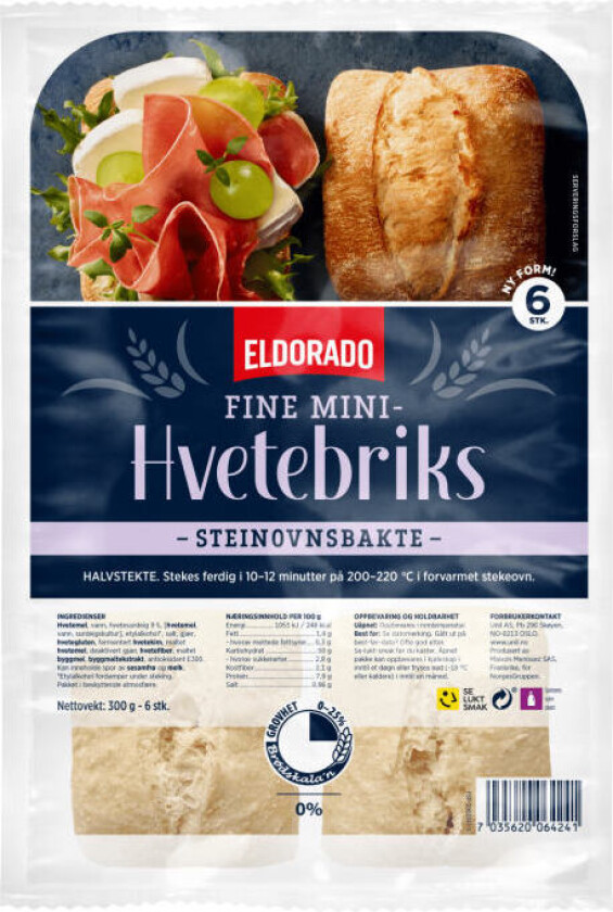Hvetebriks Fine Mini Steinovnsbakte 6stk 300g