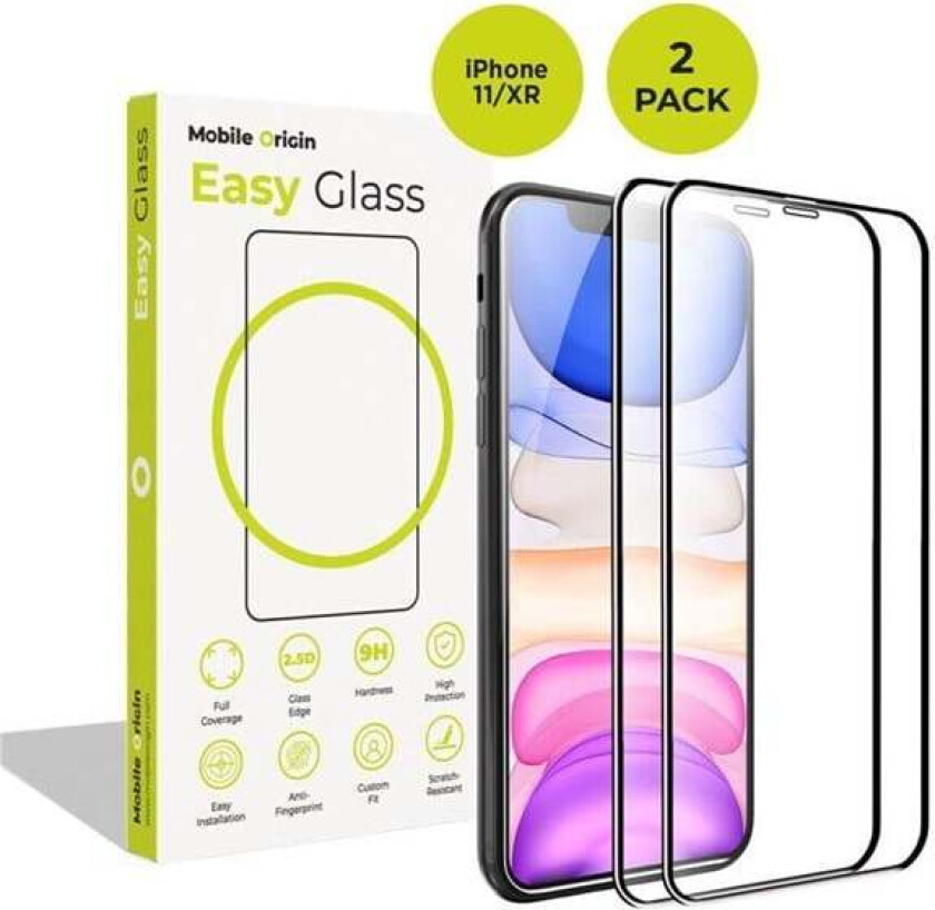 EasyGlass iPhone 11/XR 2 pack